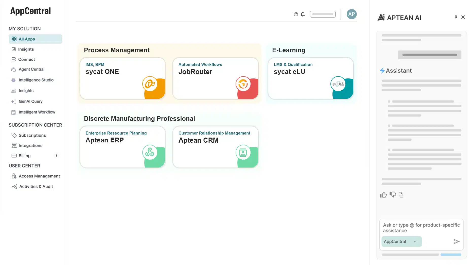AppCentral – die KI-Plattform für vernetztes Wissens- und Prozessmanagement mit sycat